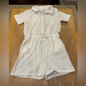 Chic Kids' Cream Button-Up Romper